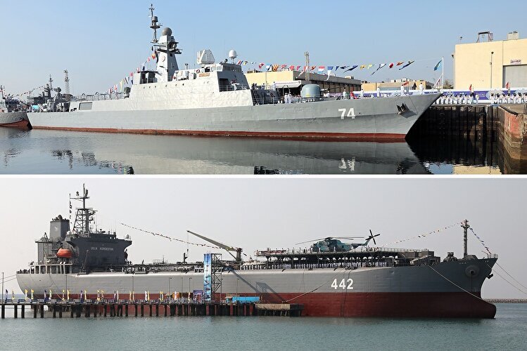 The Kurdistan Floating Base and the Sahand Destroyer Join Iran's Army Navy