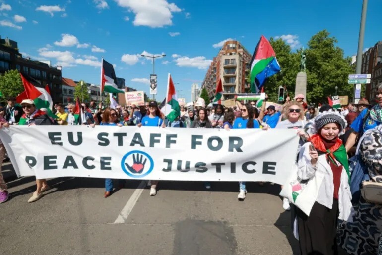 Tens of Thousands March in Brussels to Protest Against Gaza War