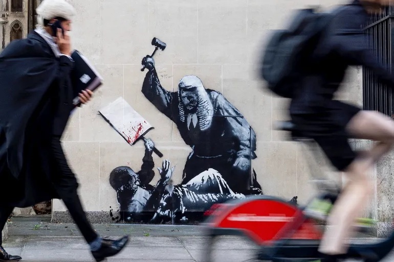 Banksy's Artistic Protest Against the Repression of Pro-Palestinian Protesters in London