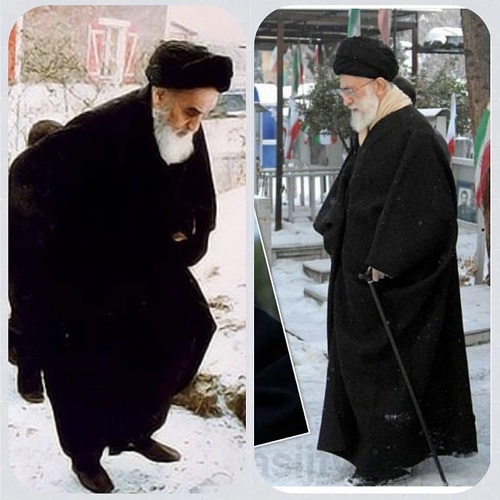 رهبران انقلاب اسلامی ایران در هوای برفی