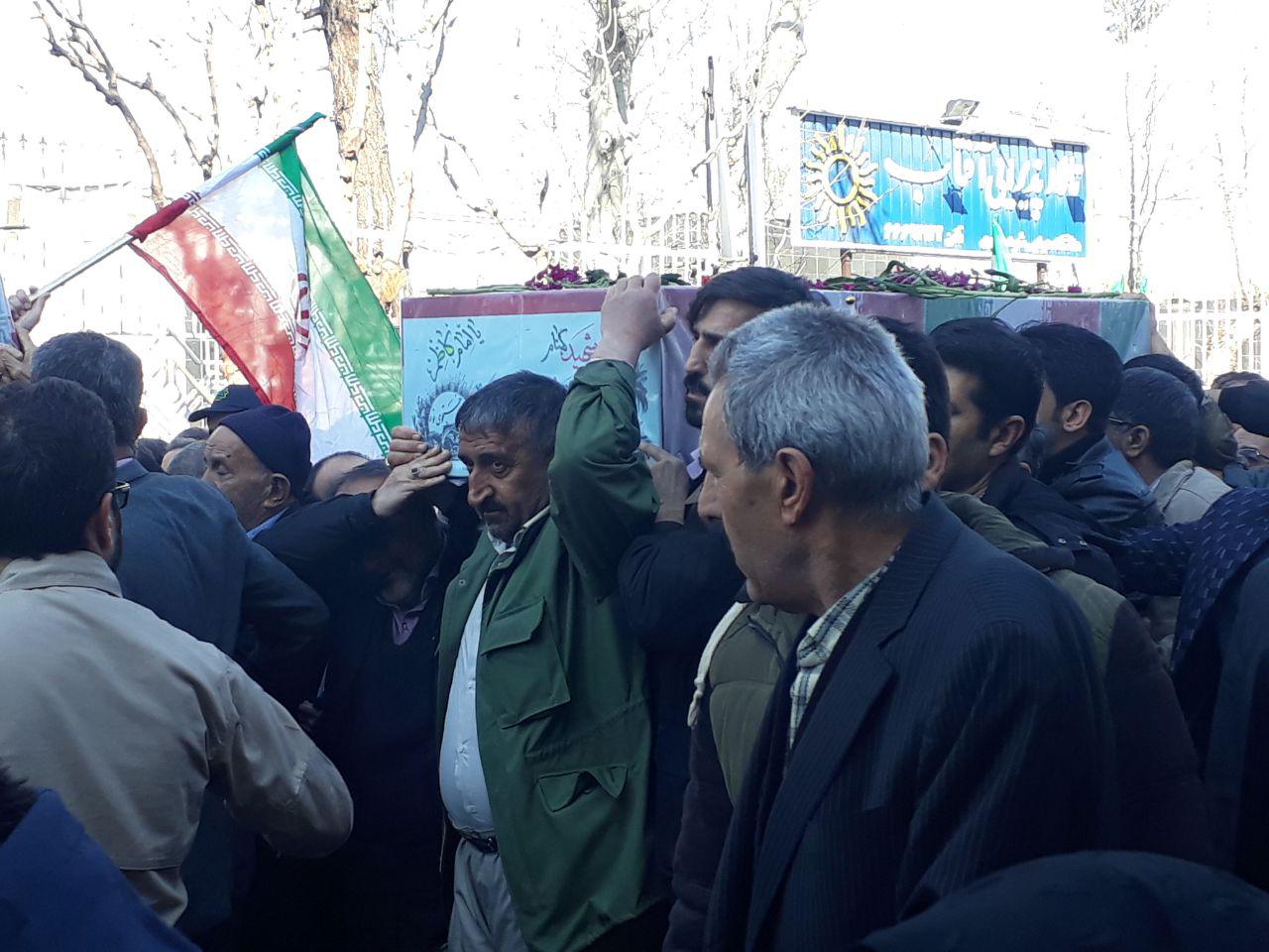 پیکرهای 2 شهید آسمانی در مهرآباد تهران تشییع شد