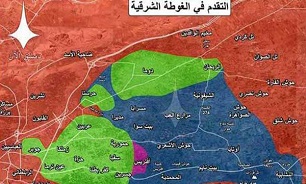 تروریستها در ۳ منطقه جدا افتاده از هم در محاصره ارتش سوریه هستند