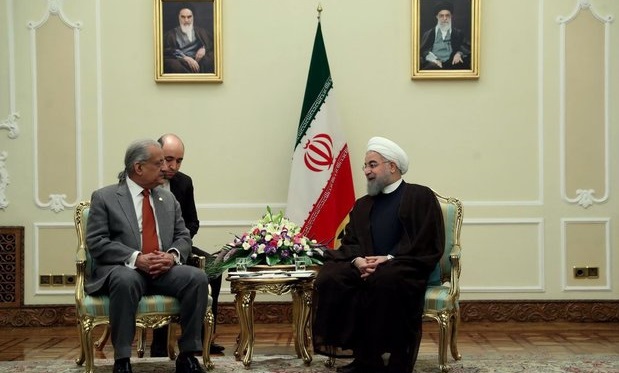 رئیس مجلس سنای پاکستان با روحانی دیدار کرد