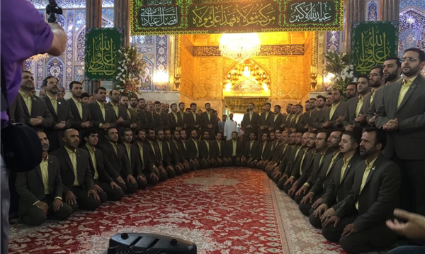 اجرای گروه محمد‌ رسول‌الله(ص) در کربلای معلی+ تصاویر