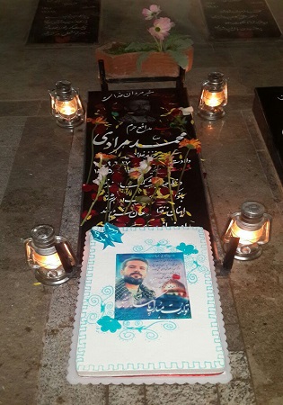 جشن تولد شهید مدافع حرم با حضور عروس و داماد+ تصاویر