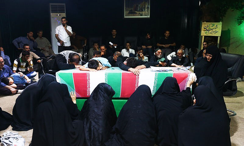 برگزاری مراسم وداع با پیکرهای دو شهید مدافع حرم در معراج شهدای تهران