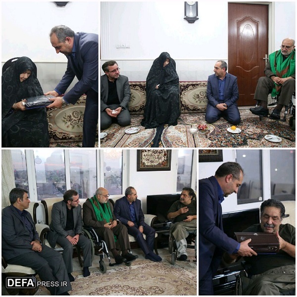 دیدار استاندار قم با جانباز انقلاب و خانواده شهیدان مجتهدزاده در قم+ تصویر