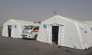 برپایی اولین بیمارستان صحرایی ارتش در مرز چزابه