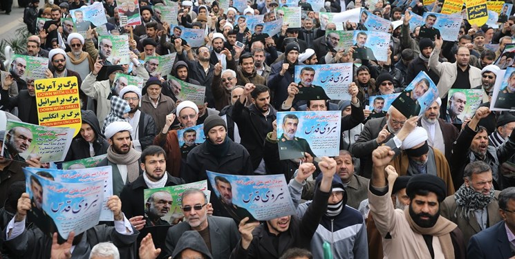 راهپیمایی نمازگزاران جمعه قم در حمایت از اقتدار نظام اسلامی