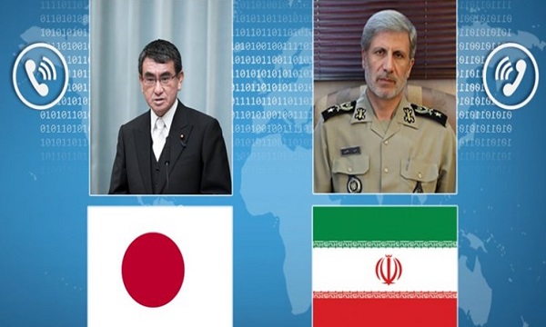 امیر حاتمی در تماس تلفنی با وزیر دفاع ژاپن: مبارزه با تروریسم نیازمند پیوستگی شرق و غرب آسیاست