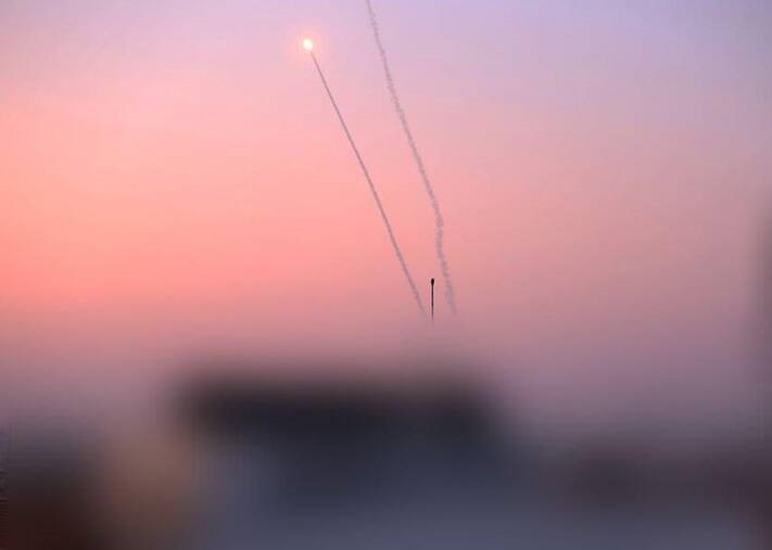 عکس/ پاسخ موشکی فلسطین به ترور «بهاء ابوالعطا»