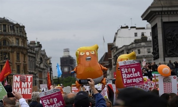 تظاهرات انگلیسی‌ها علیه سیاست‌های ترامپ در غرب آسیا