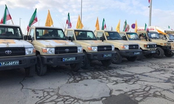 امکانات خودرویی سپاه در خدمت ضدعفونی و عملیات گندزدایی سطح‌ شهرها