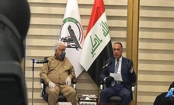 بازدید نخست وزیر عراق از مقر حشد شعبی در بغداد