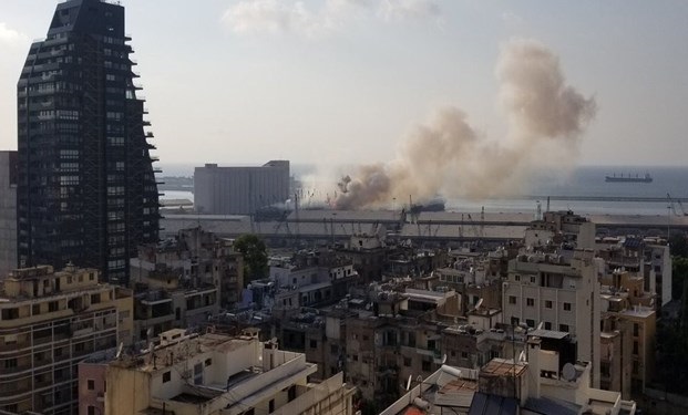 وقوع انفجار مهیب در بندر بیروت لبنان/ ده‌ها نفر مجروح شدند