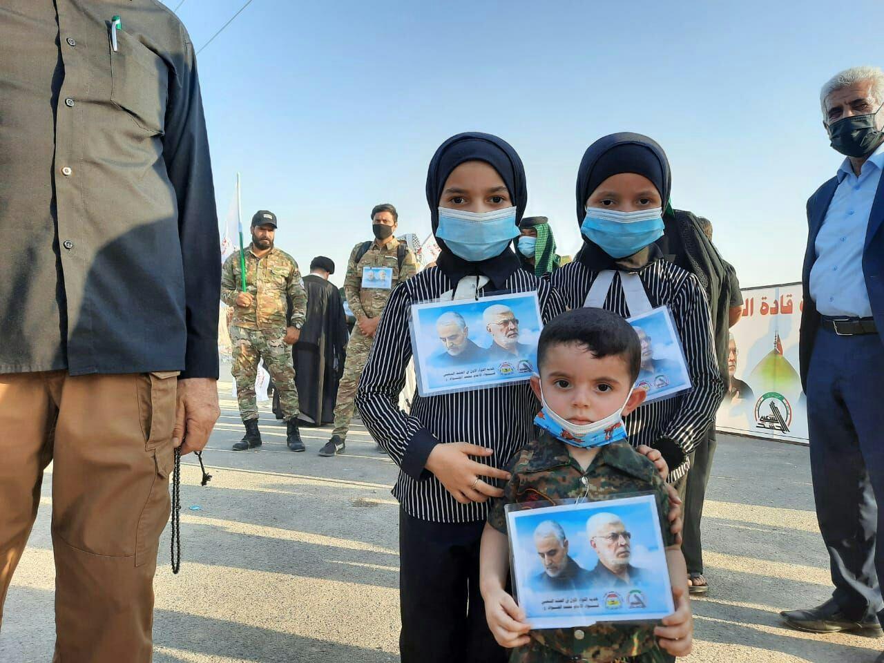 اربعین متفاوت عراقی‌ها با همراهی سرداران مقاومت+ تصاویر