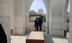 ادای احترام مدیرکل حفظ آثار دفاع مقدس اردبیل به مقام شهدای مرزبان بیله سوار
