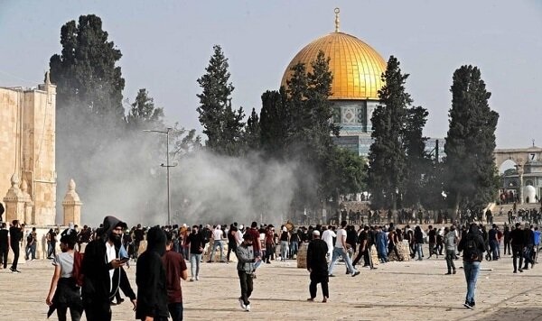 تظاهرات گسترده فلسطینیان در «مسجدالاقصی»