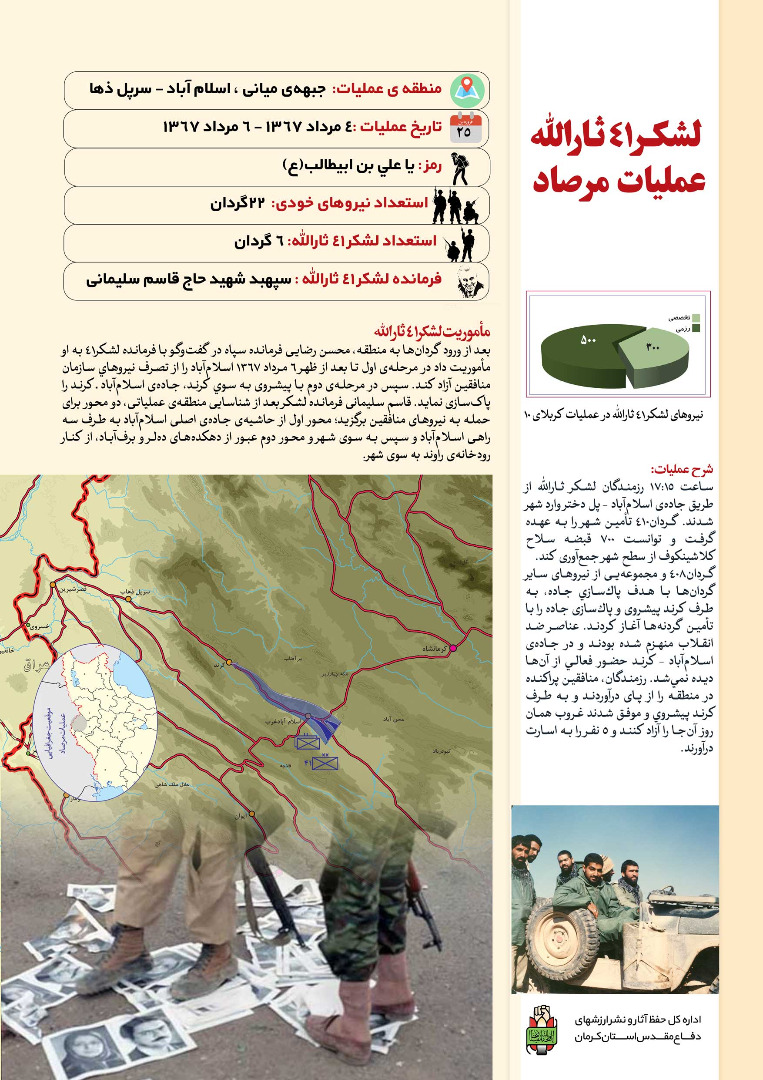 اینفوگرافیک/نقش لشکر 41 ثارالله به فرماندهی سپهبد شهید حاج قاسم سلیمانی در عملیات مرصاد