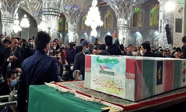 مراسم وداع با نخستین بانوی شهید تفحص‌شده در کشور