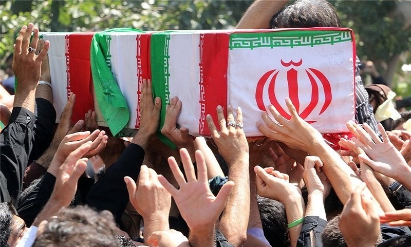 تشیع و تدفین پیکر شهید گمنام در منطقه ۲۱ تهران