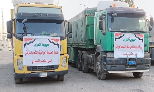 ارسال ۶۵۰ تن مواد غذایی از عراق برای زلزله‌زدگان سوری
