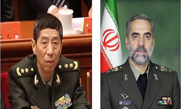 تبریک امیر سرتیپ محمدرضا آشتیانی به وزیر دفاع جدید جمهوری خلق چین