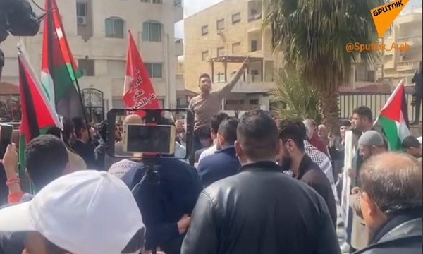 تجمع مردم اردن مقابل سفارت رژیم صهیونیستی در امان