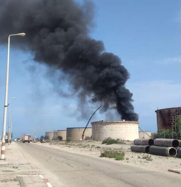 آتش‌سوزی مخزن سوخت در حیفا + تصاویر