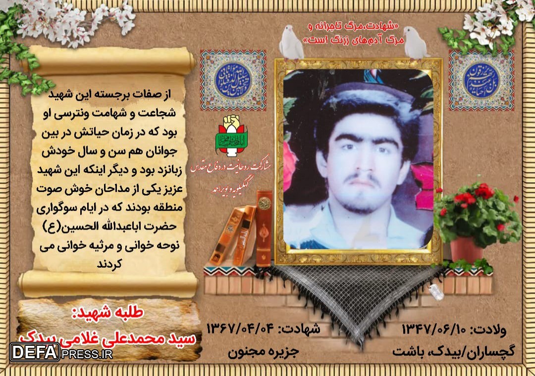 اینفوگرافیک/ طلبه شهید «سیدمحمدعلی غلامی‌بیدک»