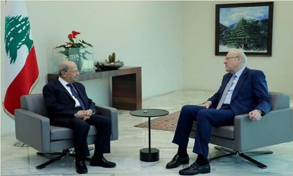 دیدار عون و میقاتی برای بررسی پرونده تشکیل دولت جدید لبنان