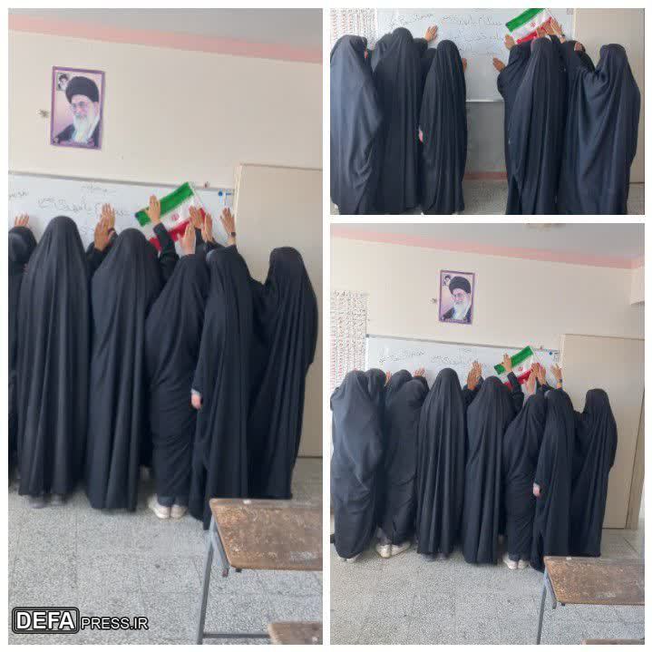 پویش «لبیک یا خامنه‌ای» دانش‌آموزان شهرستان کبودراهنگ + تصاویر