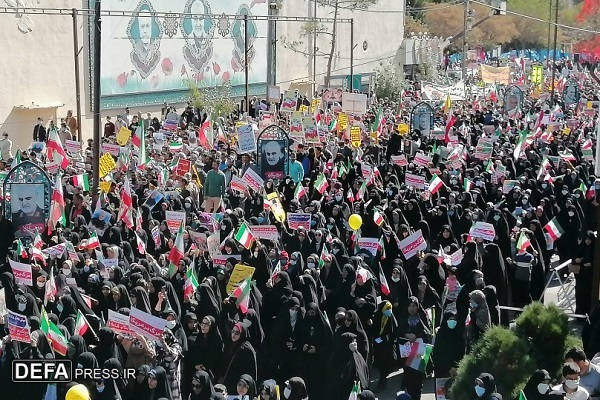 برگزاری راهپیمایی ۱۳ آبان ماه در مُلک سلیمانی+تصاویر