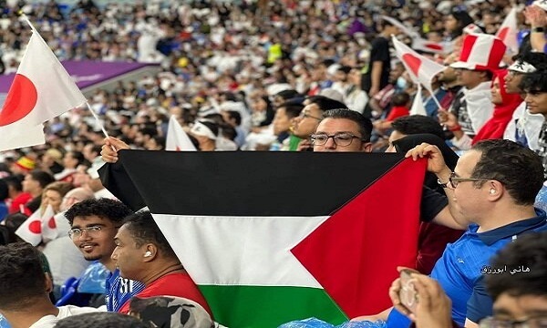 حمایت گسترده هواداران فوتبال از فلسطین در جام جهانی قطر