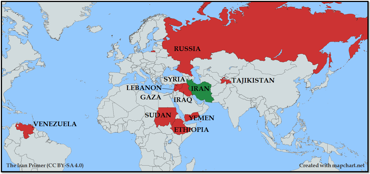 گستره حضور پهپادهای ایران در جهان به ادعای اندیشکده‌ آمریکایی+ نقشه