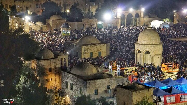 حضور بیش از ۲۸۰ هزار نمازگزار فلسطینی در مسجدالاقصی