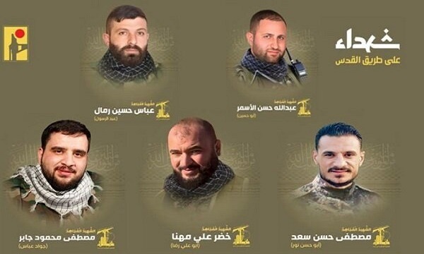 شهادت پنج رزمنده حزب‌الله در حملات «اسرائیل» به جنوب لبنان