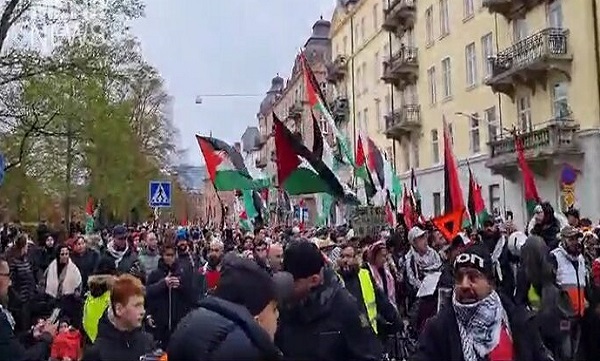 تظاهرات مردم سوئد در اعتراض به نسل‌کشی صهیونیست‌ها در غزه