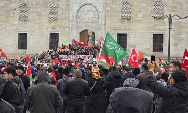 تظاهرات گسترده در استانبول در حمایت از مردم مظلوم فلسطین