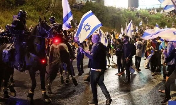 تظاهرات معترضان صهیونیست علیه نتانیاهو در اراضی اشغالی