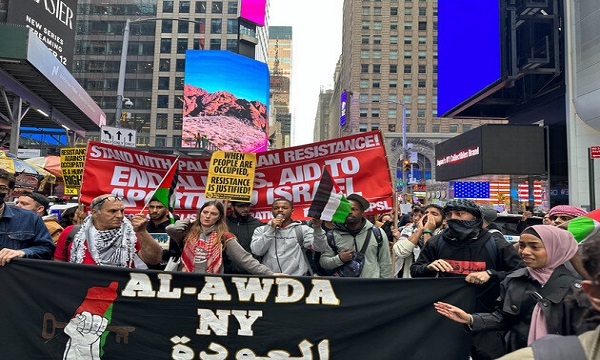 مردم نیویورک در دفاع از غزه تظاهرات کردند