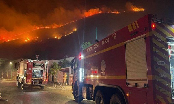 آتش‌سوزی مهیب در اطراف شهرک اسرائیلی «جلبوع»