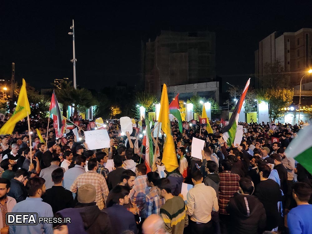 خشم مردم تهران از جنایت جنگی رژیم‌صهیونیستی/ حضور شبانه مردم در میدان فلسطین+ تصاویر