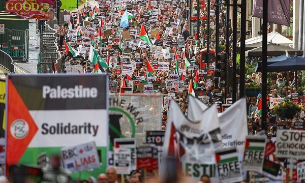 برگزاری راهپیمایی ده‌ها هزار نفری حامیان غزه در لندن