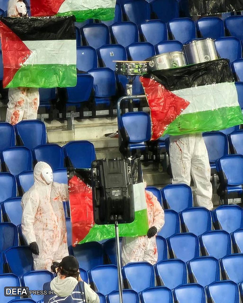 حرکت طرفداران رئال سوسیداد در حمایت از فلسطین+ فیلم و تصاویر