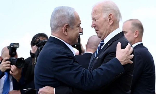 نمایش خنده‌دار بایدن و نتانیاهو در حمله زمینی به غزه
