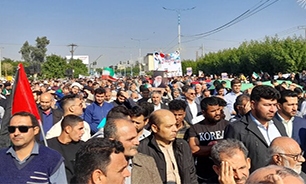 مردم اهواز جنایات رژیم صهیونیستی در غزه را محکوم کردند