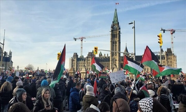 برگزاری بزرگترین تظاهرات کانادایی‌ها در حمایت از فلسطین و غزه