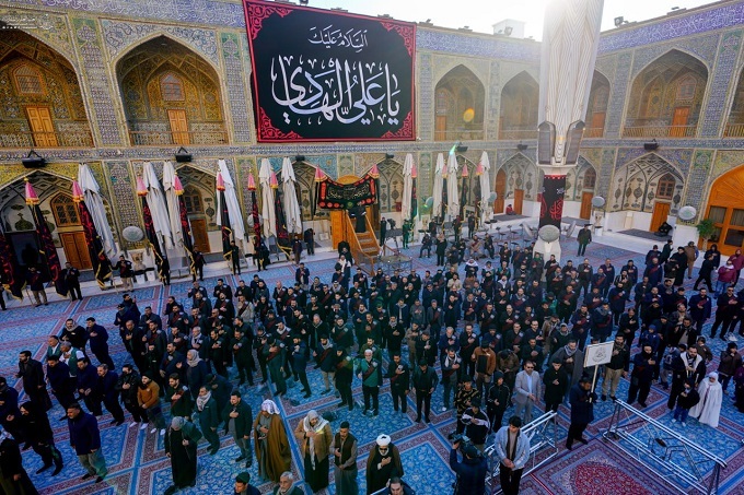 آیین تشییع جنازه نمادین امام هادی (ع) در کربلا برگزار شد+ تصاویر