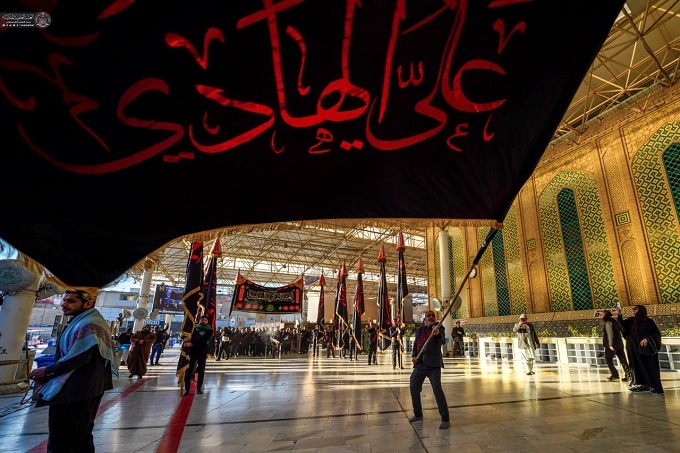 آیین تشییع جنازه نمادین امام هادی (ع) در کربلا برگزار شد+ تصاویر